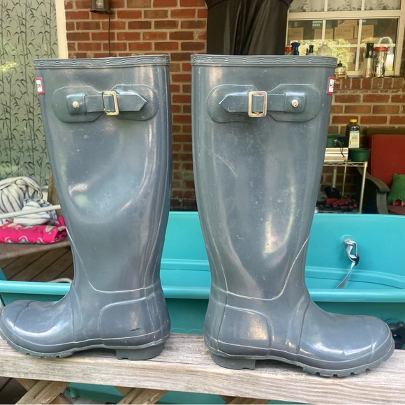 Hunter Boots Original Dark Slate Tall Rain Boots,         size 7 W, 6 M - Picture 2 of 13